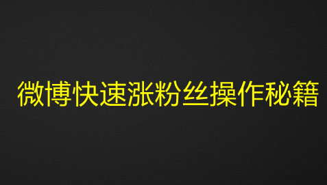 图片[1]-微博快速涨粉丝操作秘籍-众泰堂资源网