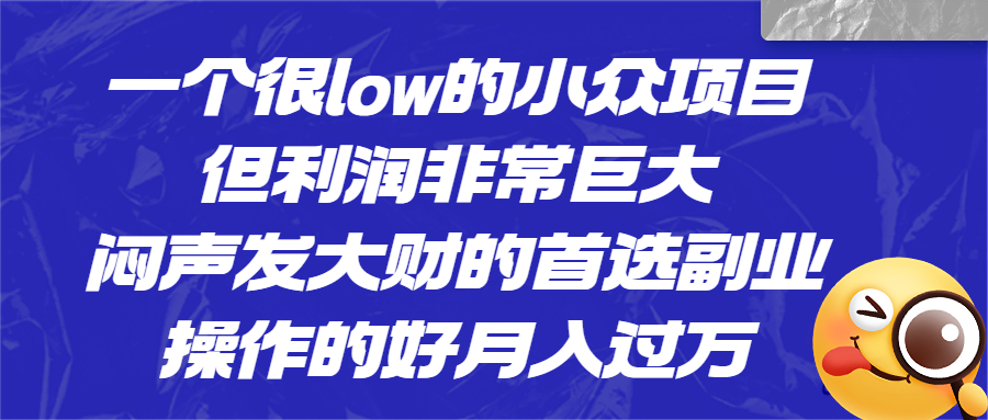 图片[1]-一个很low的冷门小众项目，利润巨大闷声发大财的首选副业！-暗冰资源网