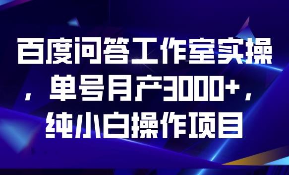 图片[1]-百度问答工作室项目【实操教程】单号月产3000+-暗冰资源网
